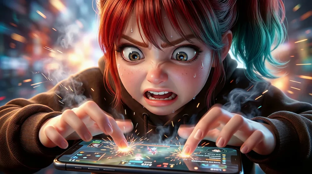 必死、集中、少しコミカルなほどの激しさ。シネマティックなライティング。